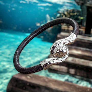 Atlantis - Dames armband 6mm rond leer