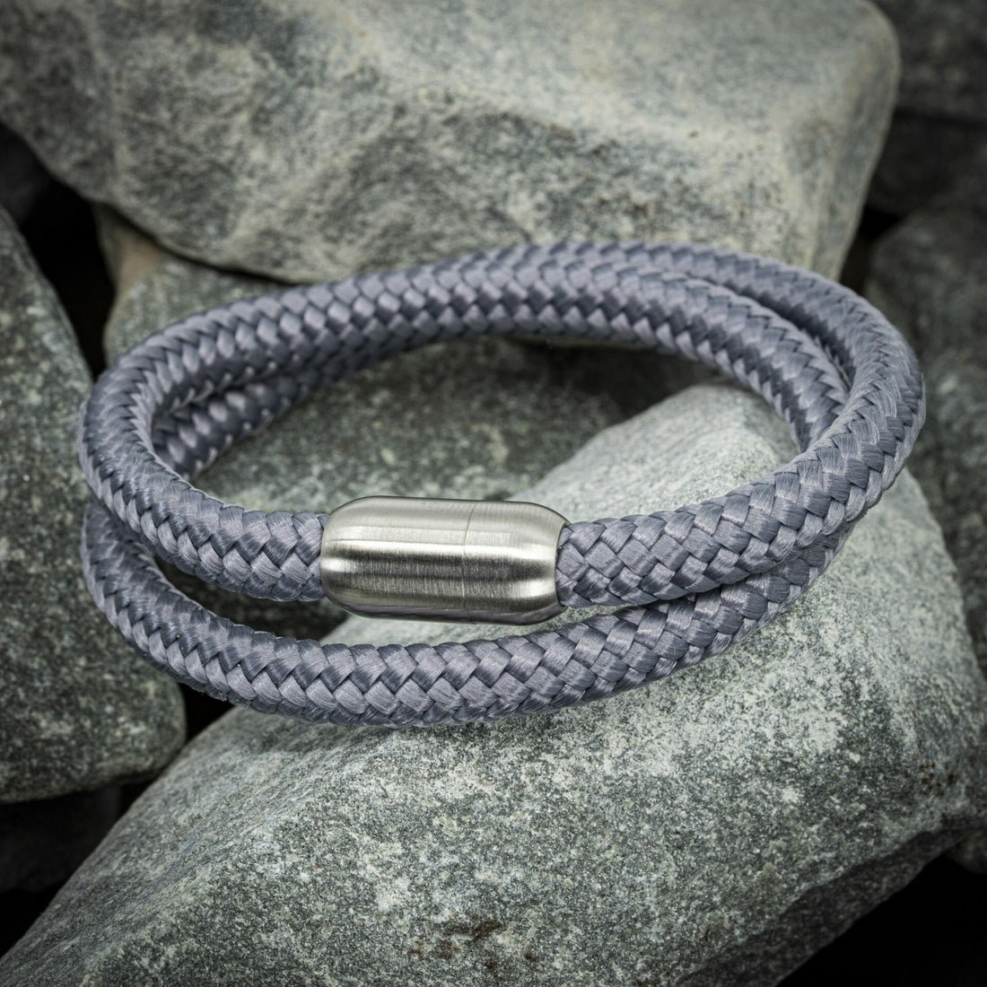 Zen-Armband mit Gravur – Graues Seil