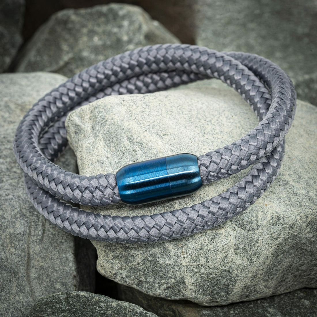 Zen-Armband blau – graues Seil
