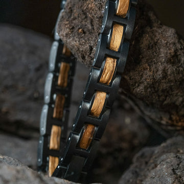 Matterhorn (Zebrano / Zwart) - Houten armband